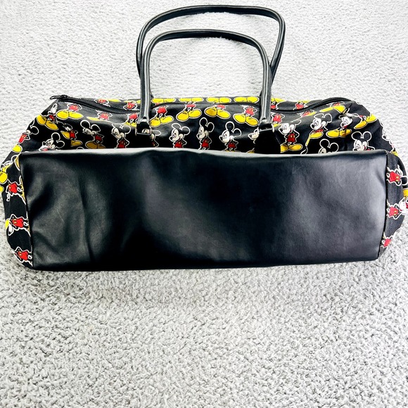 Walt Disney World Mickey Mouse Black Canvas Tote Duffle Gym Travel Bag - Picture 3 of 12